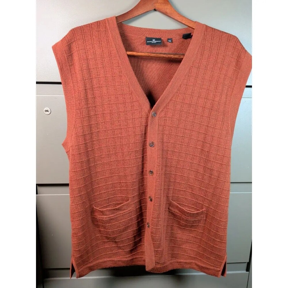 Hickey Freeman Sport Sweater Vest Men's XL 100% Wool